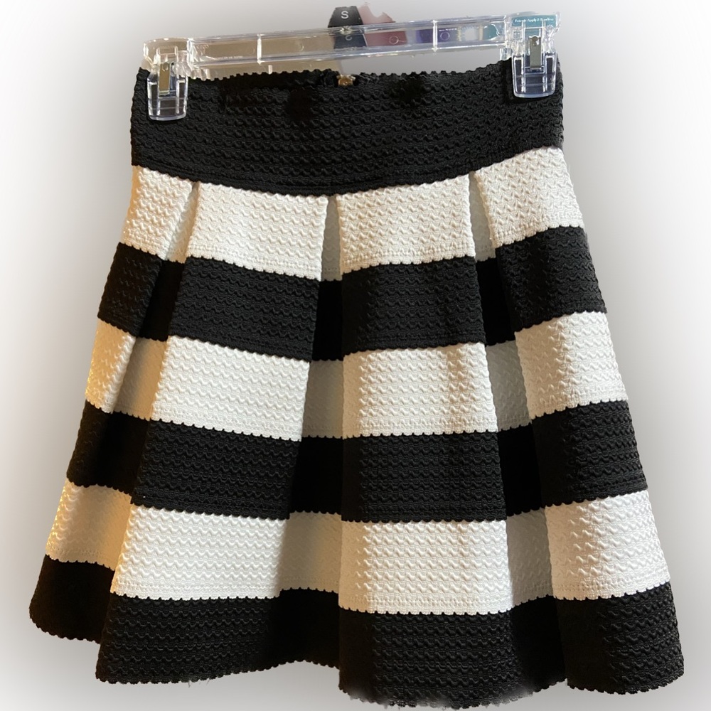 Black and white striped skirt